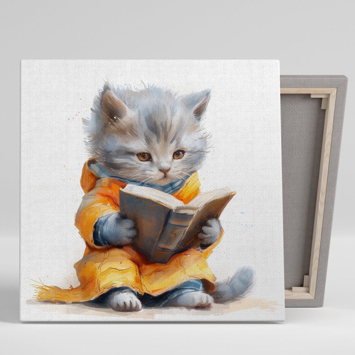Whimsical Kitten Art Print for Children's Rooms