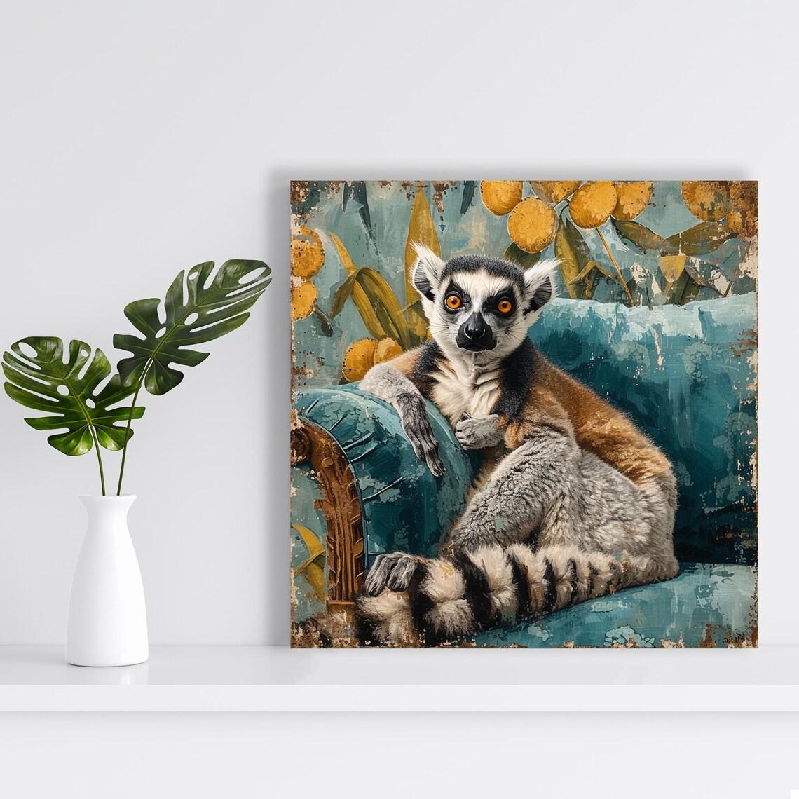 Lemur Gaze Tropical Nature Art Print for Living Room - Image 2
