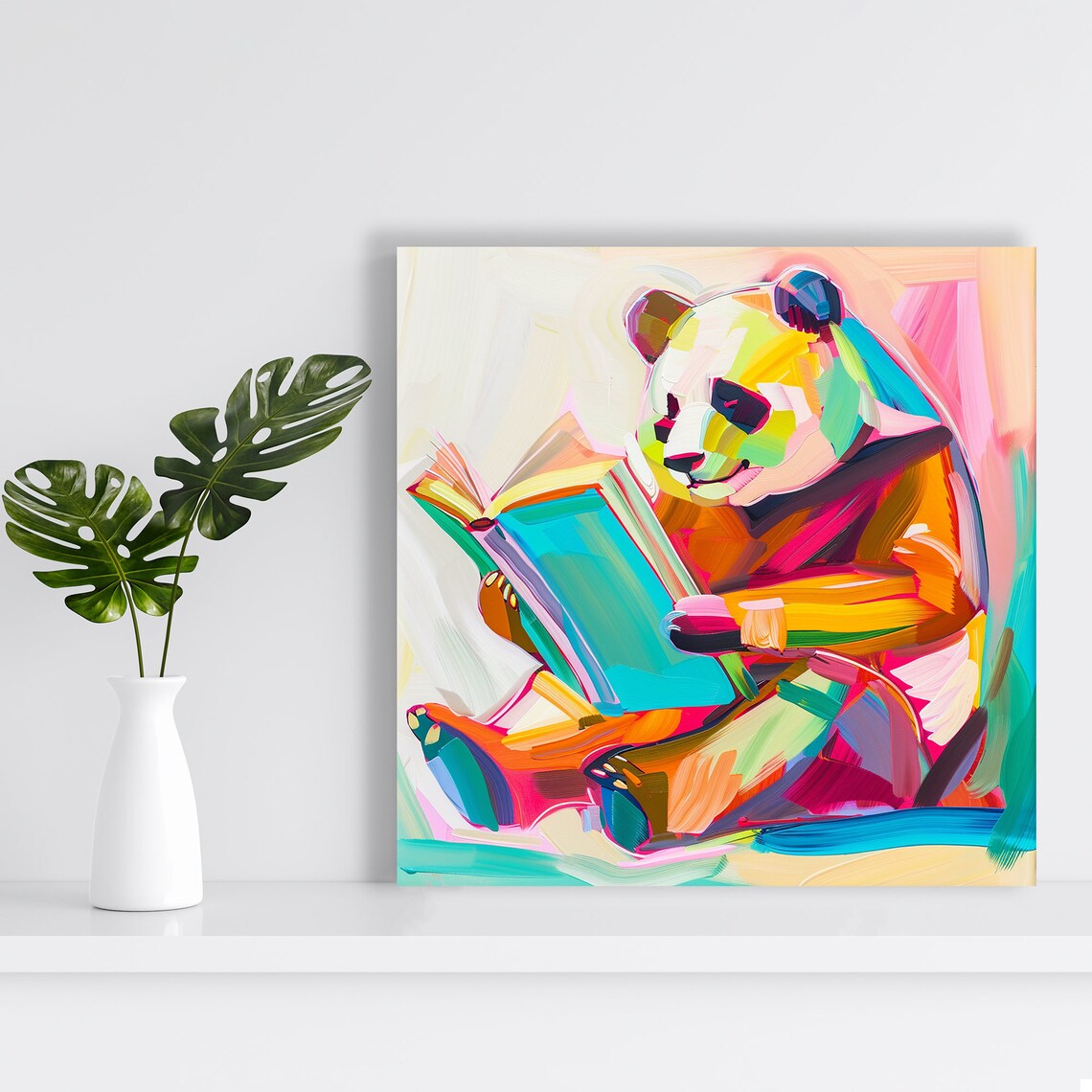 Panda Whimsical Contemporary Decor Wall Art Print - Image 2