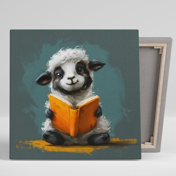Scholarly Lamb Art Print, Whimsical Nursery Decor