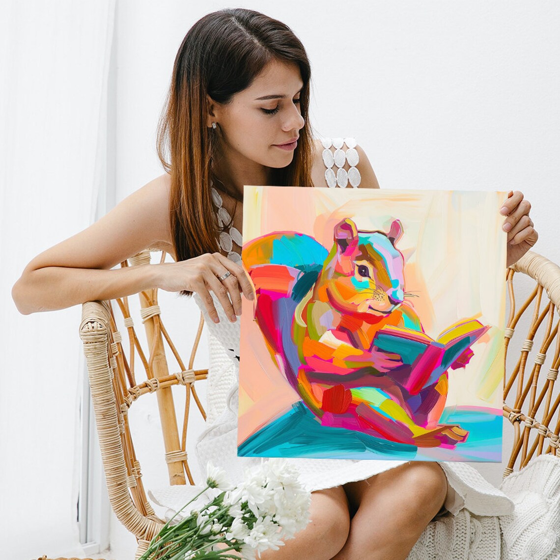 Squirrel Abstract Bohemian Children's Room Art Print - Image 3