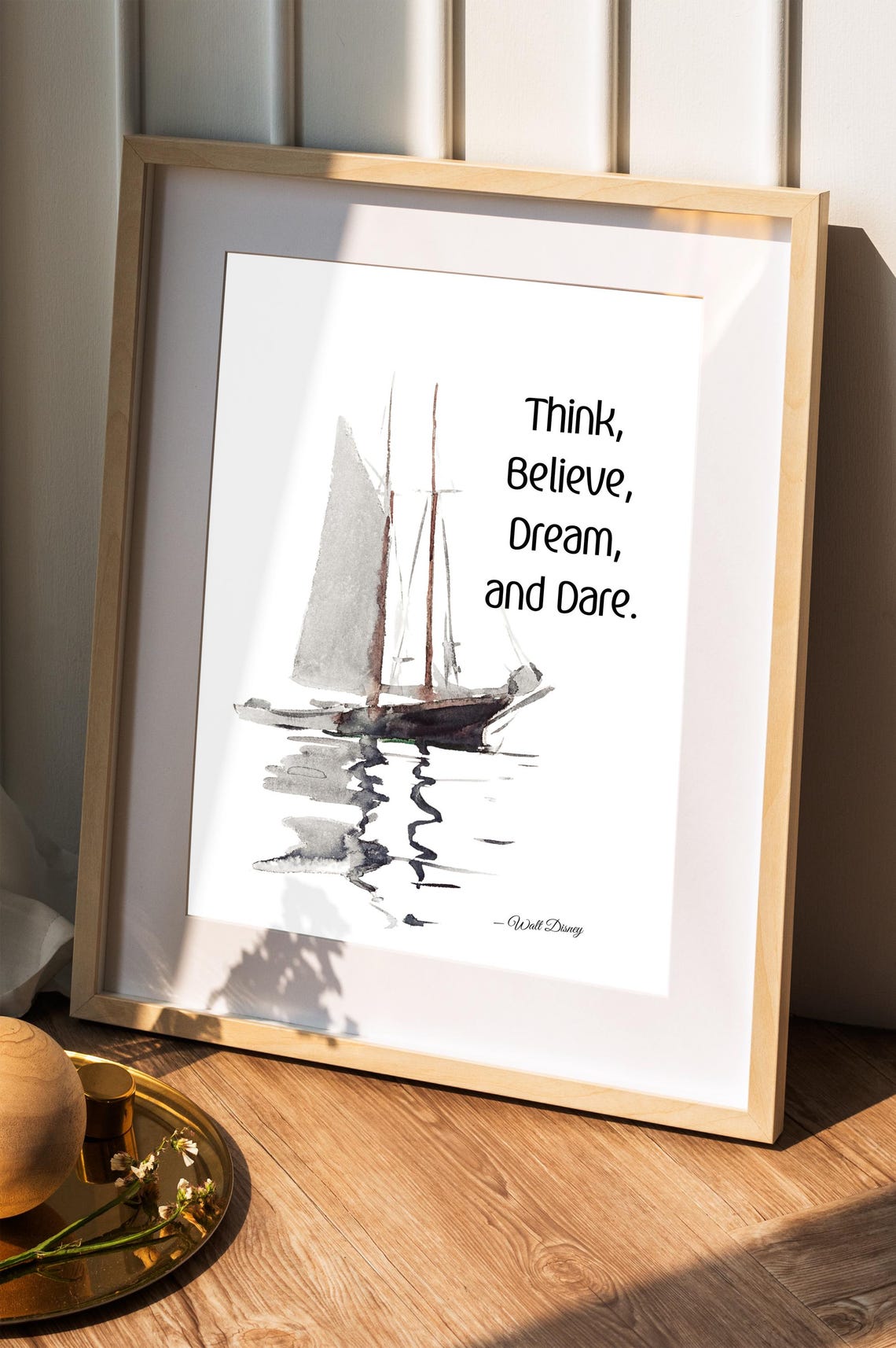 Think Believe Dream and Dare Sailboat Walt Disney Quote Print - Image 6