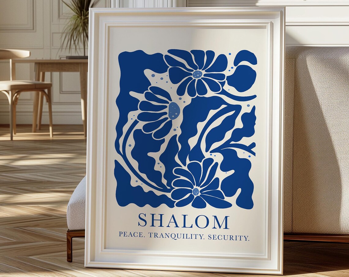 Shalom Vintage Botanical Christian Poster Print