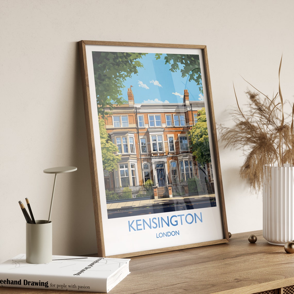 Kensington Travel Poster Travel Print Of Kensington London Poster Kensington Gift Kensington Art London Art Uk Travel Gift - Image 3