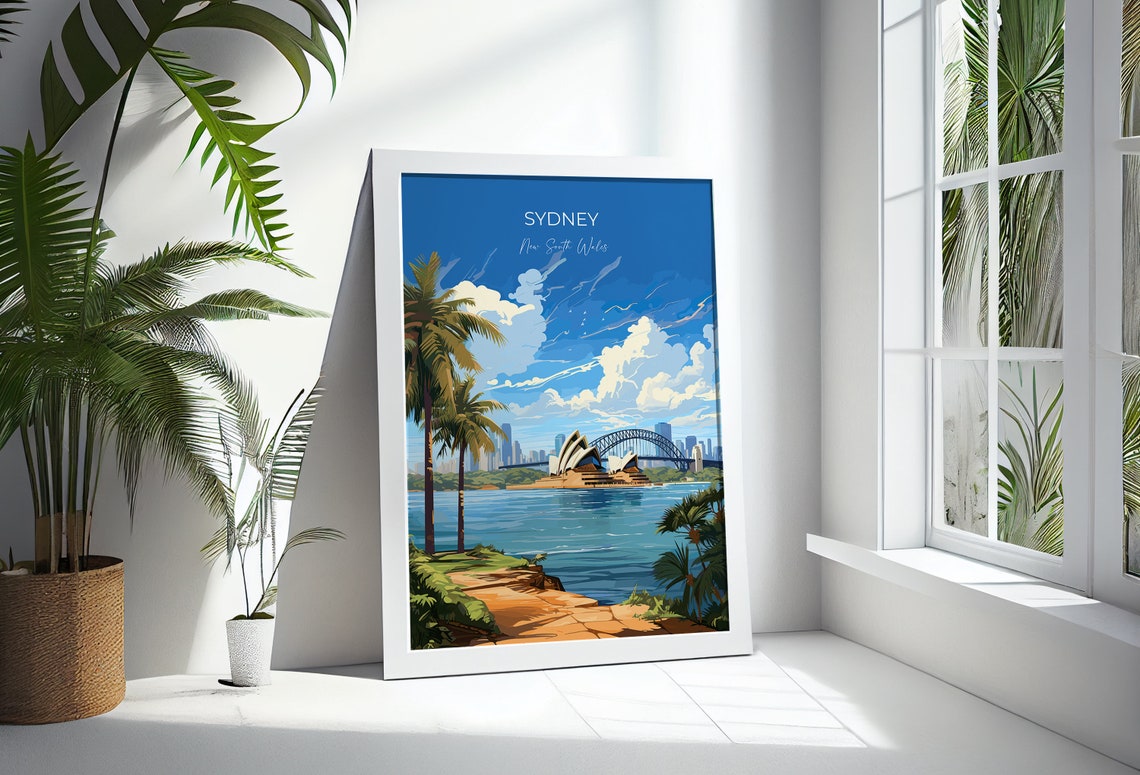 Sydney Travel Print Wall Art Travel Poster Of Sydney New South Wales Art Australia Art Lovers Gift Sydney Travel Art Gift - Image 3