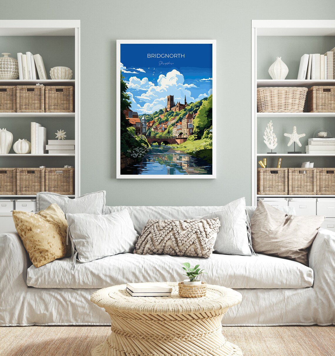 Bridgnorth Shropshire River Town Bridge Vintage Travel Poster - Image 4