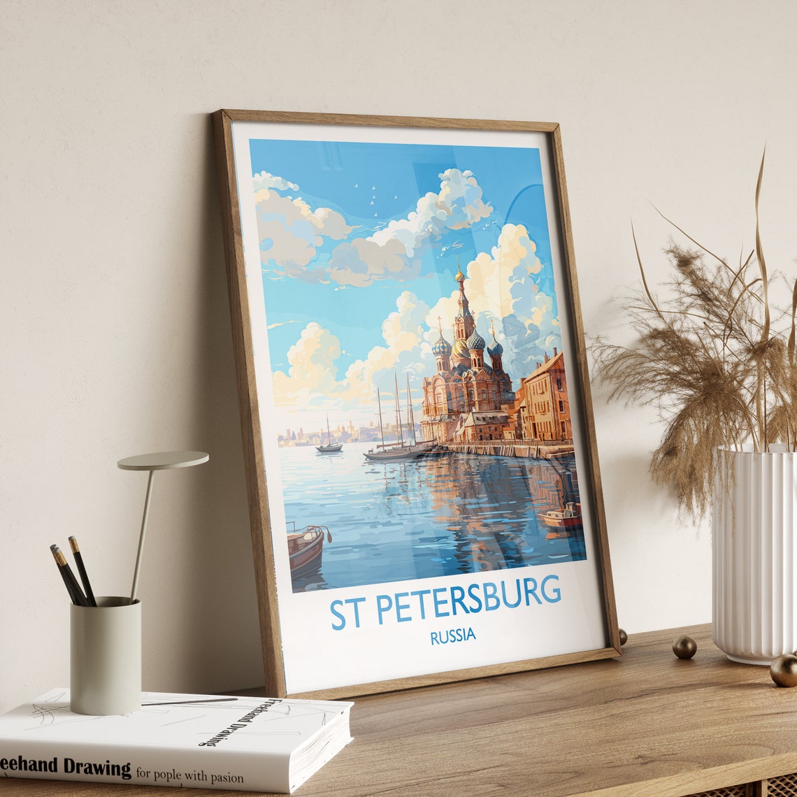 St Petersburg Travel Print Travel Poster Of St Petersburg Russia City Of St Petersburg Russia Art Gift St Petersburg Wall Art Print - Image 3