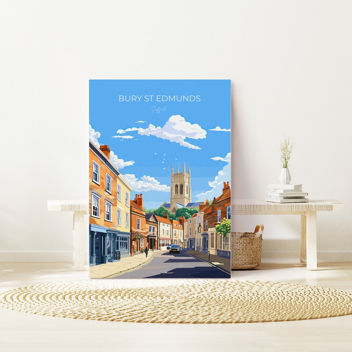 Bury St Edmunds Travel Print Travel Poster Of Bury St Edmunds Suffolk England Suffolk Art Bury St Edmunds Gift - Image 4