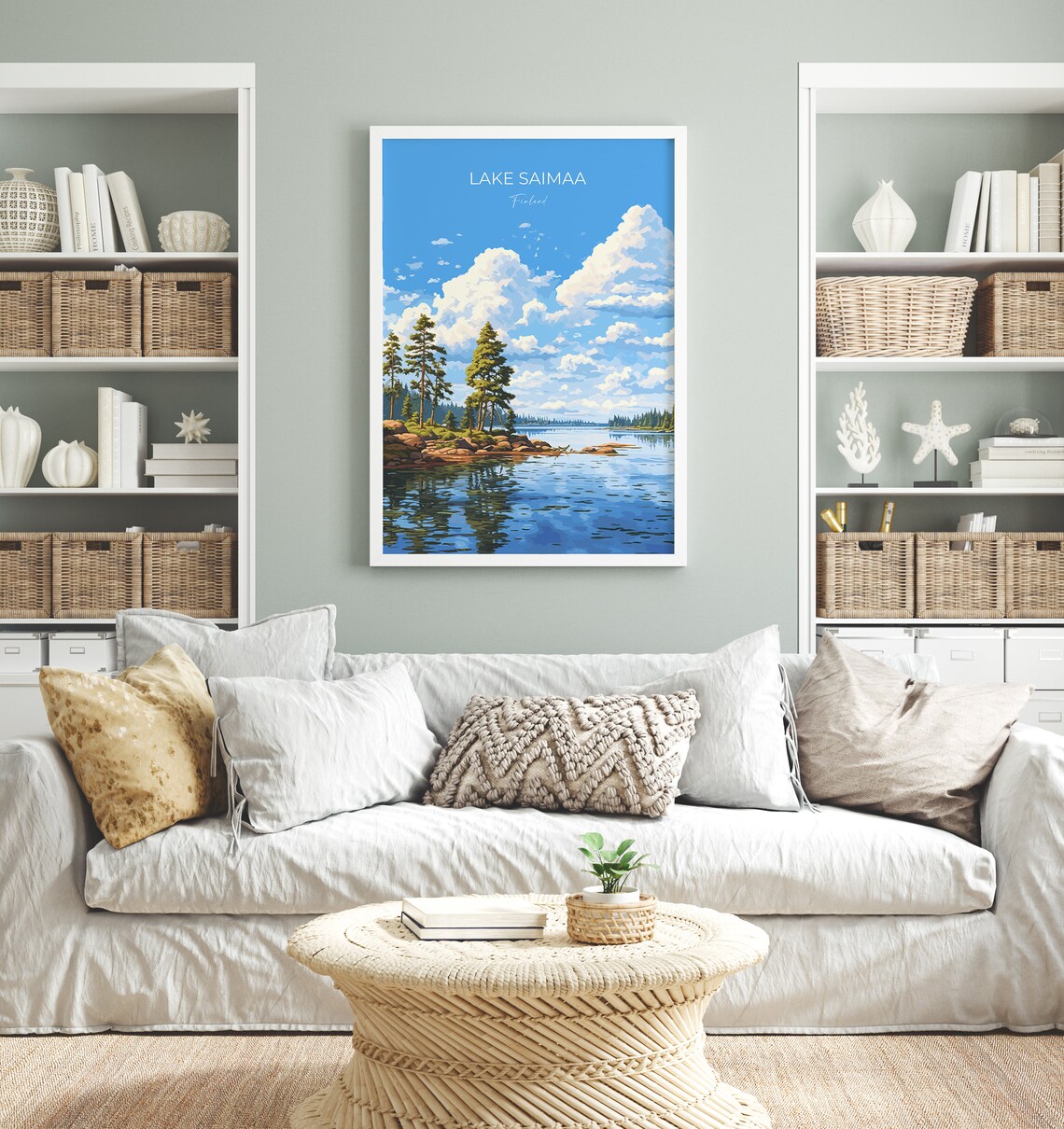 Lake Saimaa Finland Calm Pine Lake Shore Scene Travel Poster - Image 4