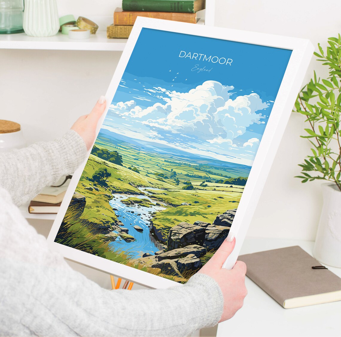 Dartmoor Travel Poster, English Countryside View - Image 5