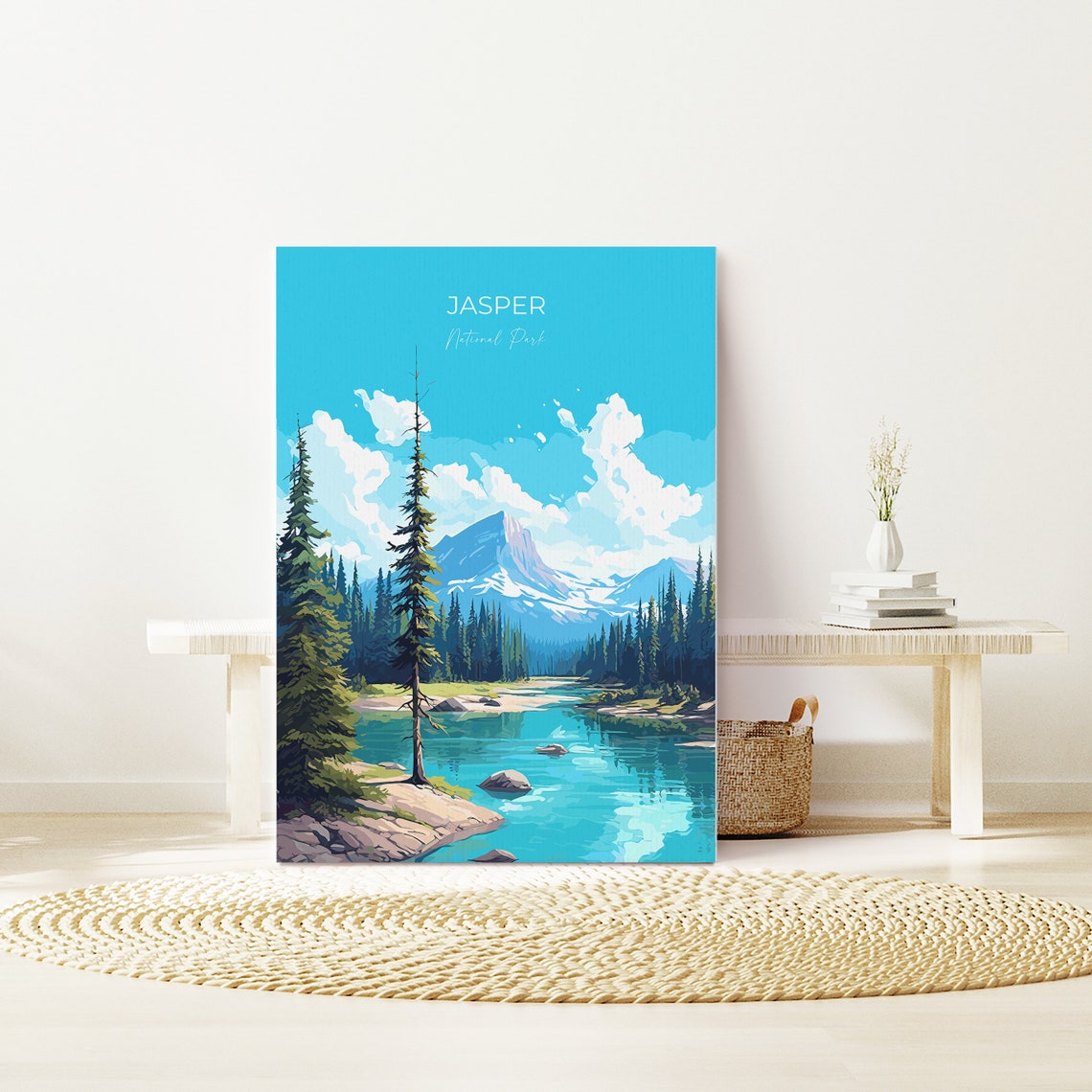 Jasper National Park Snowy Peak Turquoise Lake Canadian Rockies Poster - Image 4