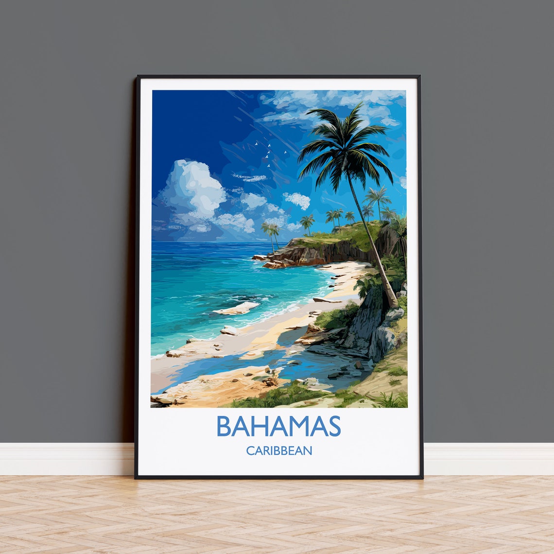Bahamas Travel Poster Wall Art Travel Print Of Bahamas Caribbean Bahamas Art Lovers Gift Caribbean Gift Wall Art Print