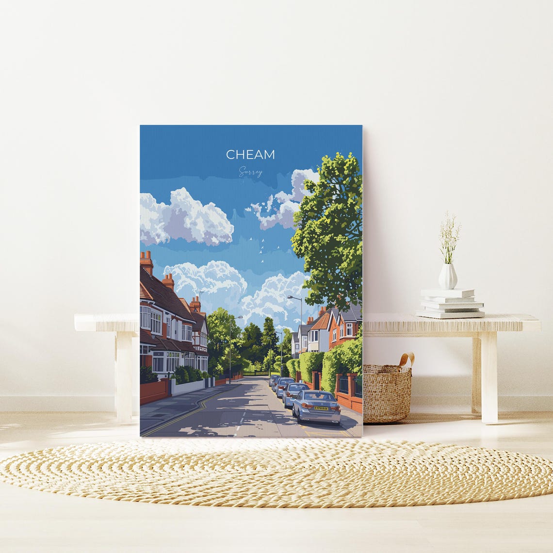 Cheam Travel Poster Travel Print Of Cheam Surrey Poster Cheam Art Gift London Art Lovers Uk Travel Gift - Image 2