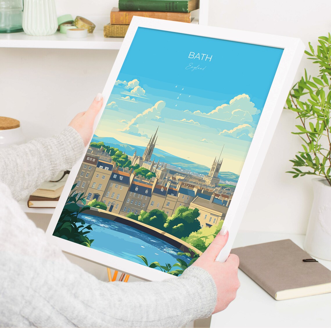 Bath England Historic Georgian City Abbey View Travel Poster - Image 5
