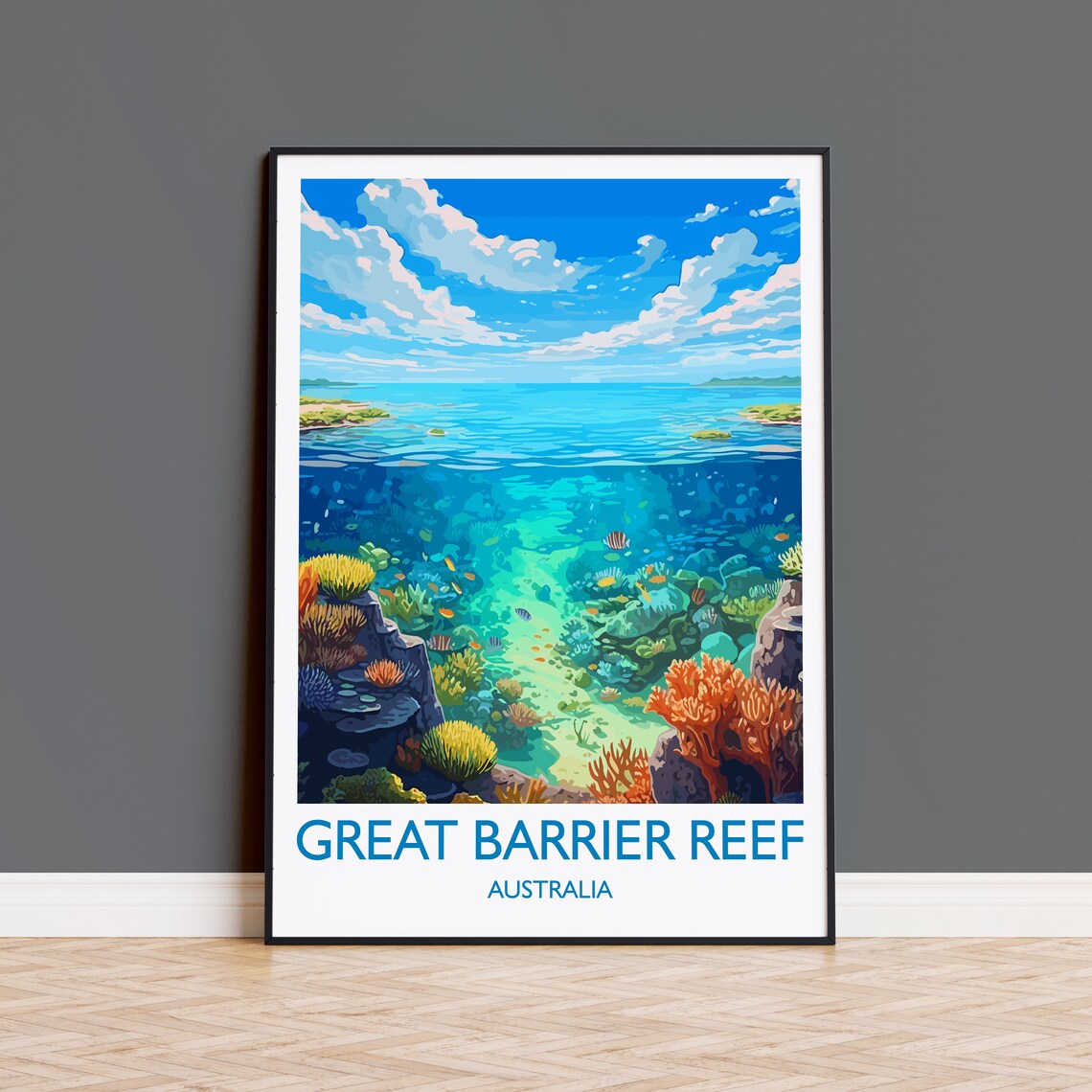Great Barrier Reef Queensland Travel Poster, Australia