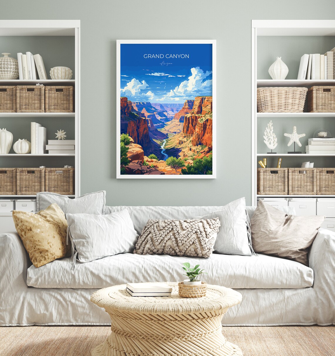 Scenic Grand Canyon Arizona River Valley Vista Vintage Travel Poster - Image 4