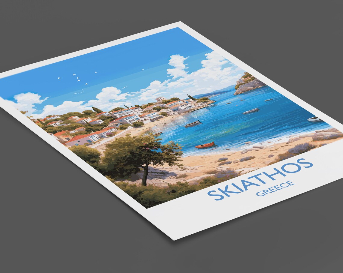 Skiathos Travel Poster, Greek Islands Art - Image 2