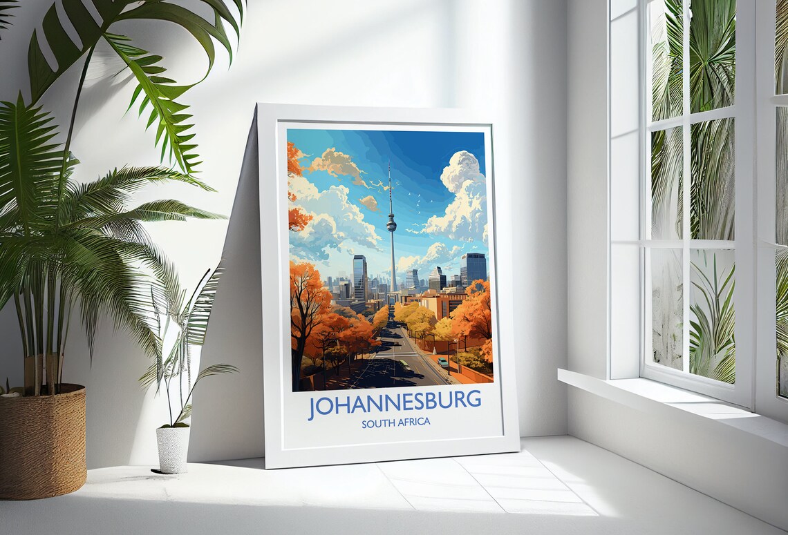 Johannesburg Travel Poster, South Africa Travel Art - Image 3