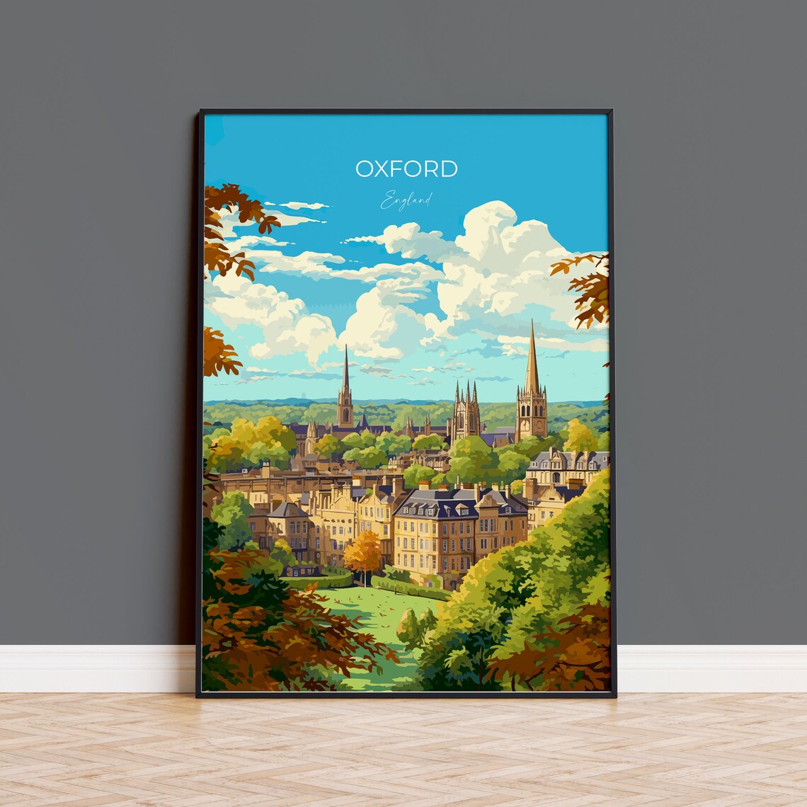 Oxford Travel Poster, Oxfordshire England Art Print