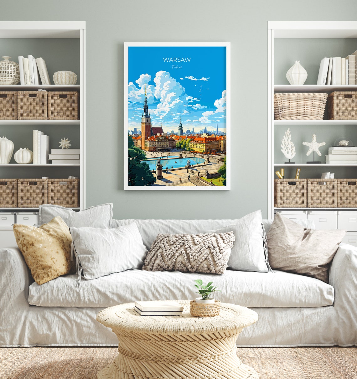 Warsaw Travel Print Travel Poster Of Warsaw Poland Poster Warsaw Art Gift Poland Art Lovers Travel Gift - Image 4