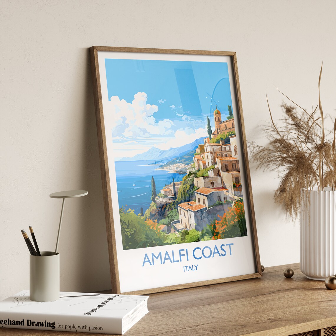 Amalfi Coast Travel Poster, Italy Travel Art - Image 3