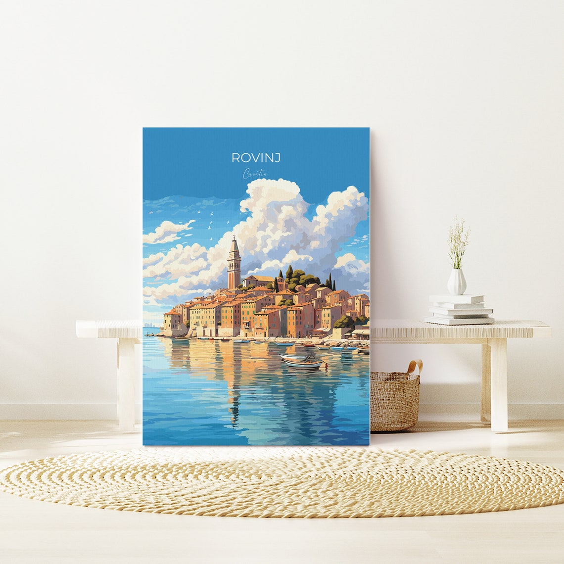 Rovinj Croatia Waterfront Old Town Bell Tower Travel Poster Wall Decor - Image 4