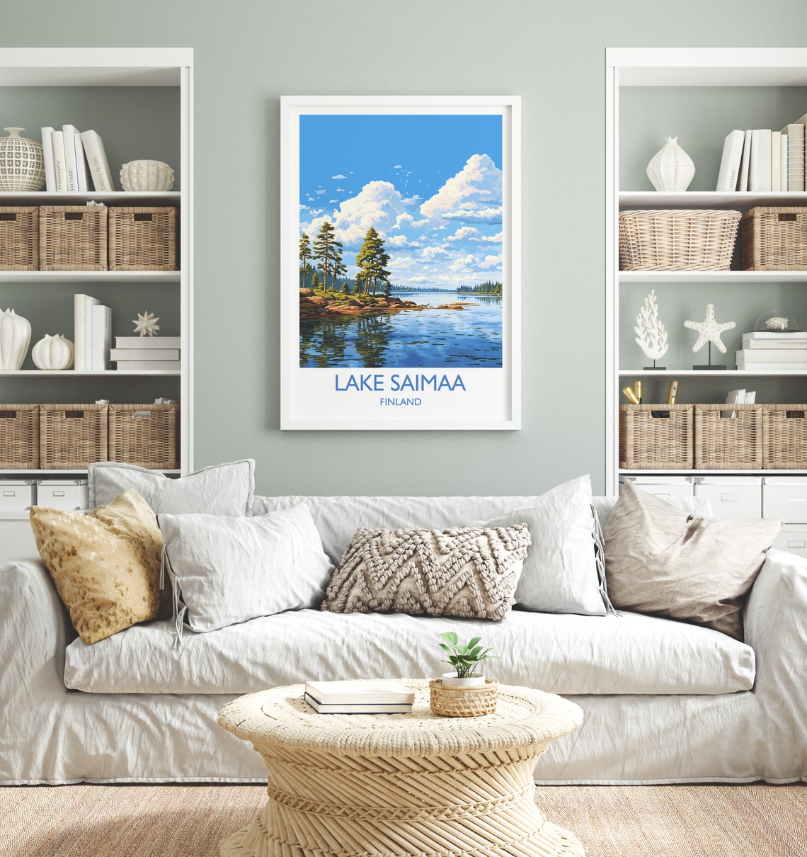 Lake Saimaa Finland Rocky Pine Shore Lake View Travel Poster - Image 4