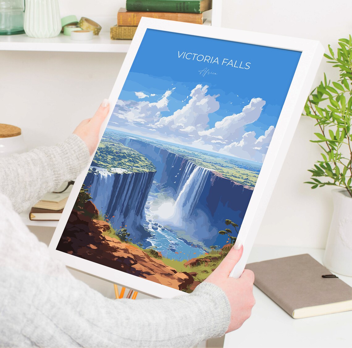 Victoria Falls Travel Poster, Zimbabwe Art Print - Image 5