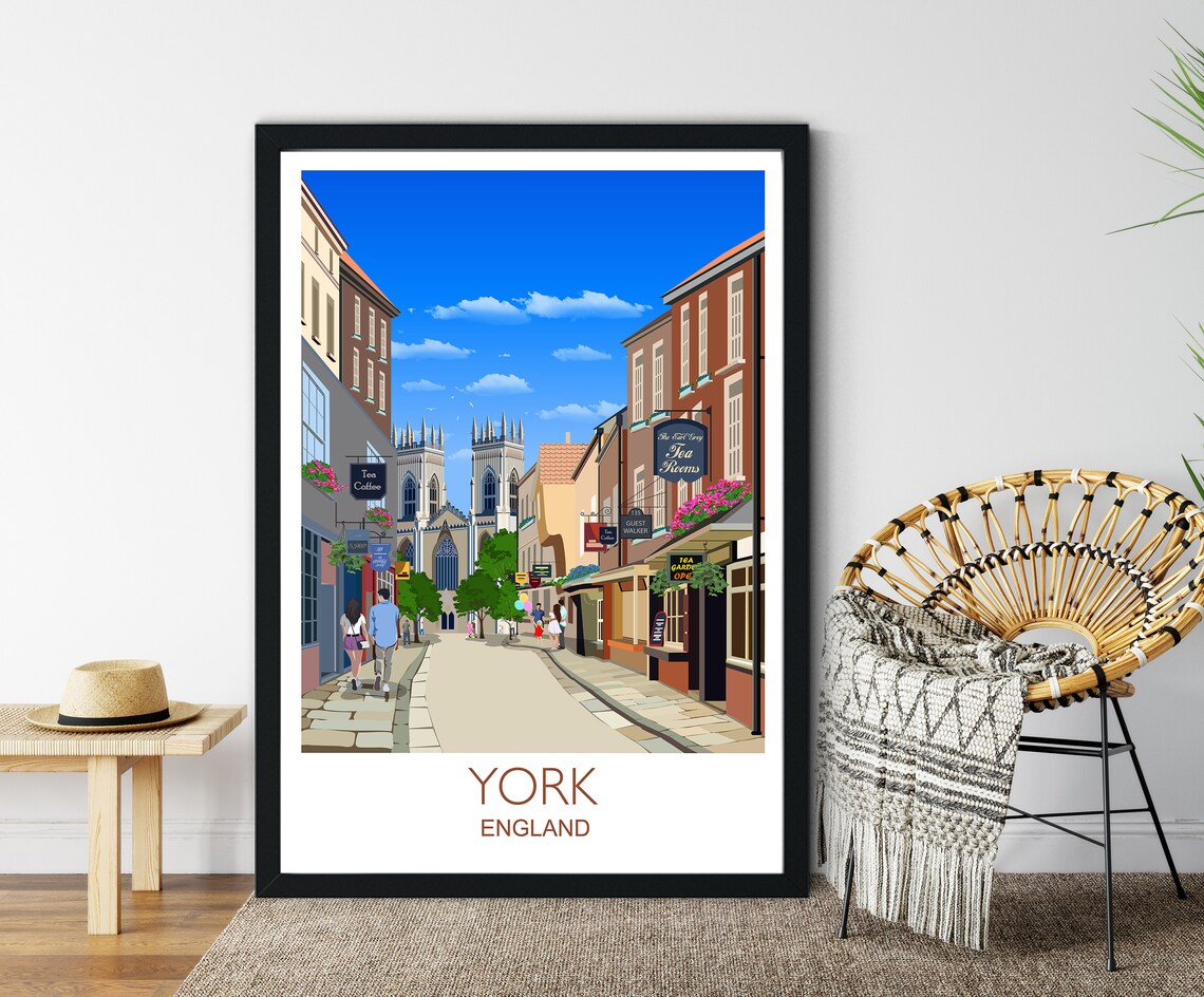 York Travel Poster, York England UK Art Print