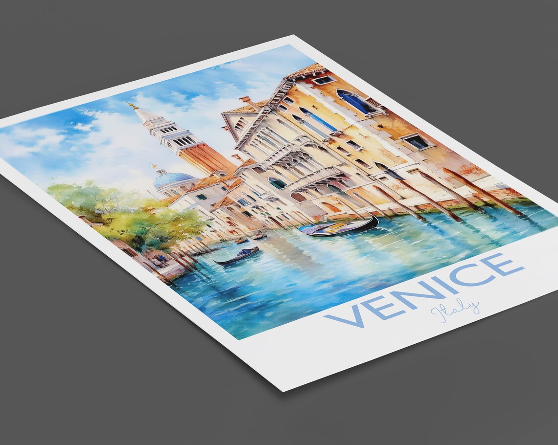 Venice Travel Poster, Watercolor Travel Print - Image 3