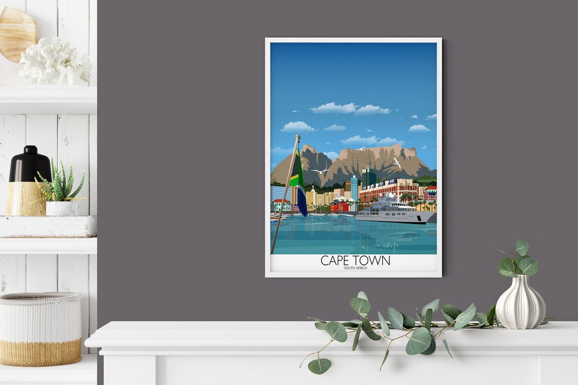Cape Town Travel Poster, South Africa Cityscape - Image 2