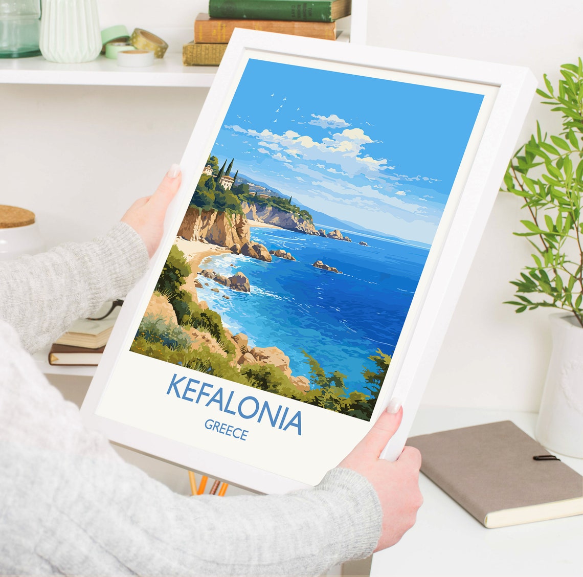 Kefalonia Rocky Coast Sandy Beach Greece Ionian Island Poster - Image 5