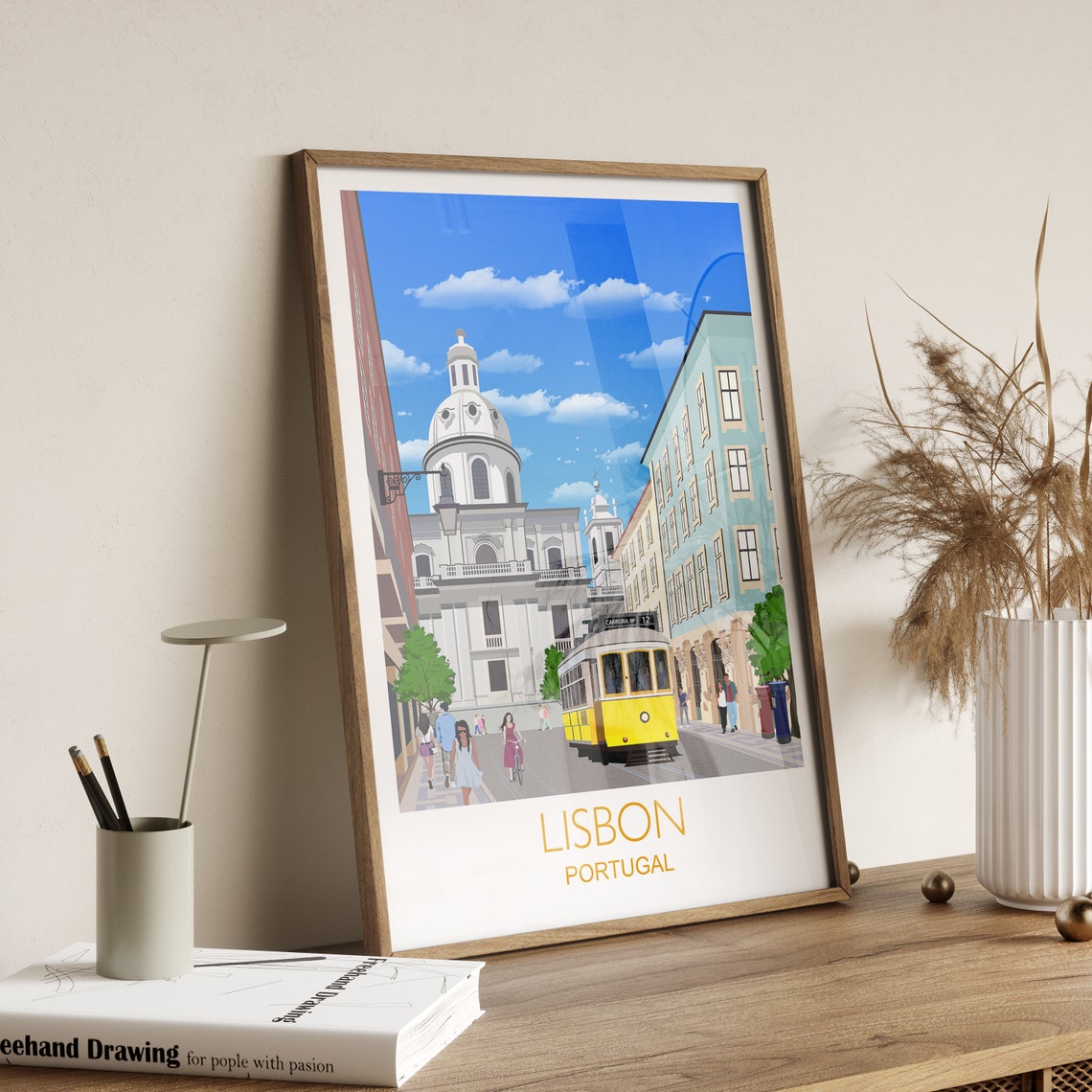 Travel Poster Of Lisbon Travel Print Of Lisbon Lisbon Portugal Portugal Travel Poster Lisbon Cityscape - Image 4