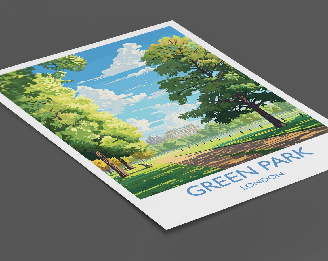 Green Park London Travel Poster, UK Art Print - Image 2