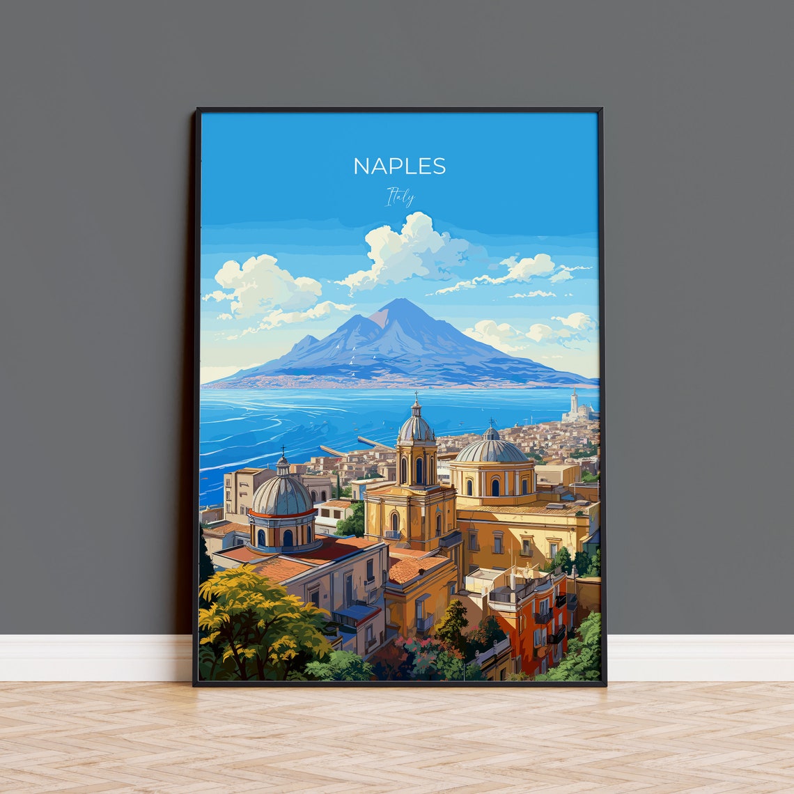 Naples Travel Print Travel Poster Of Naples Italy City Of Naples Italy Art Lovers Gift Naples Wall Art Print
