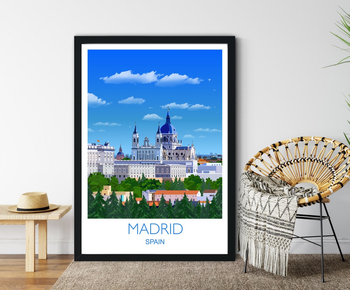 Travel Poster Of Madrid Travel Print Of Madrid Madrid Spain Spain Travel Poster Madrid Cityscape