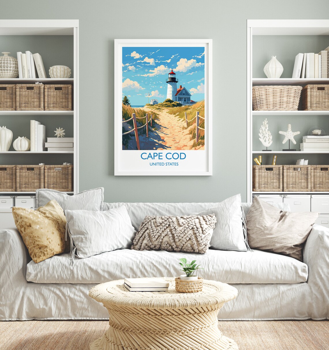 Cape Cod Travel Poster, Massachusetts USA Art Print - Image 4