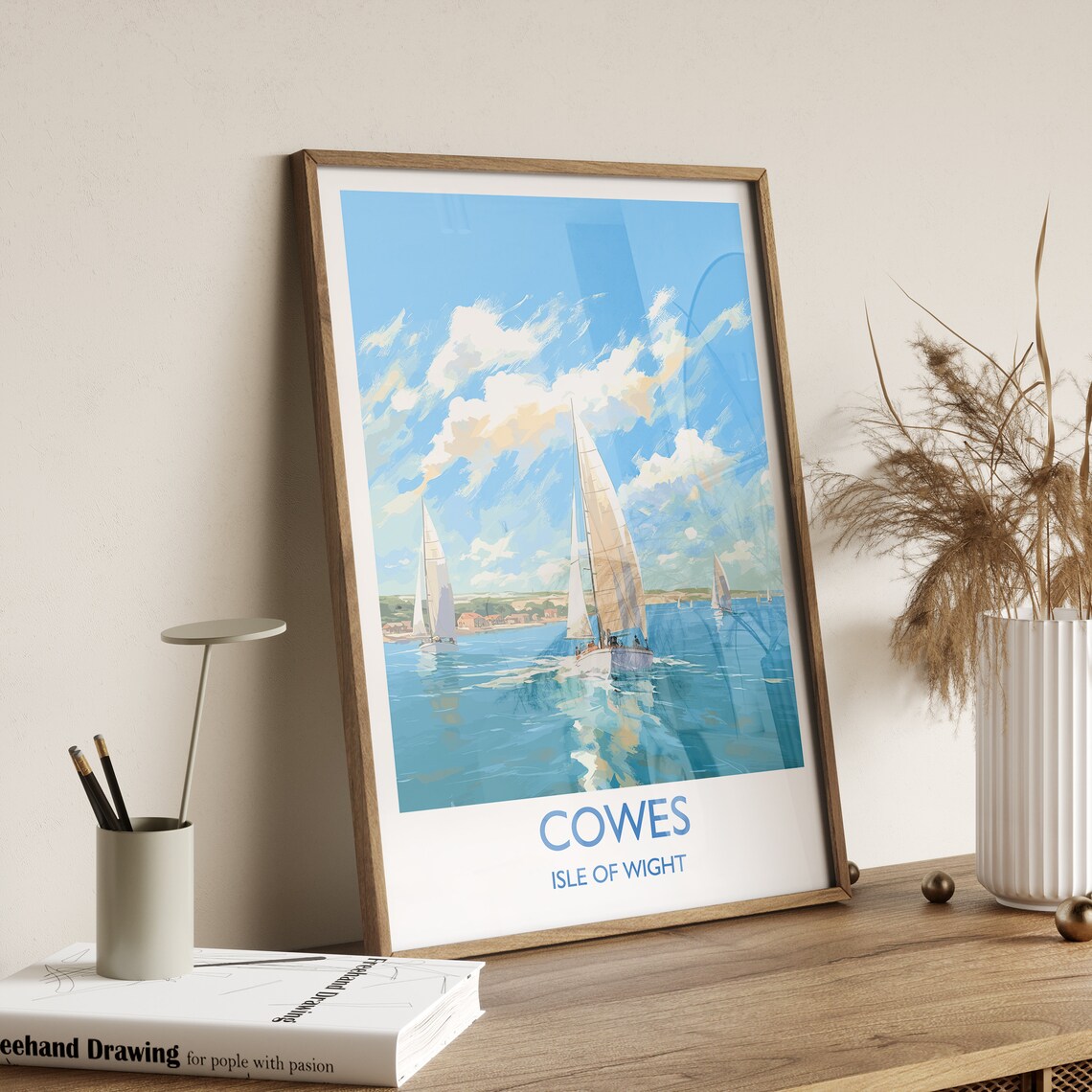 Cowes Isle Of Wight Sailing Boats Summer Regatta Travel Poster - Image 5