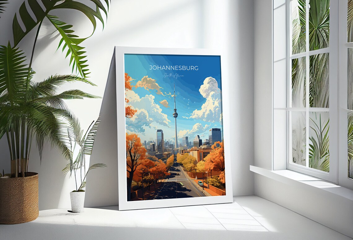 Johannesburg South Africa City Skyline Tower Street Art Poster - Image 3