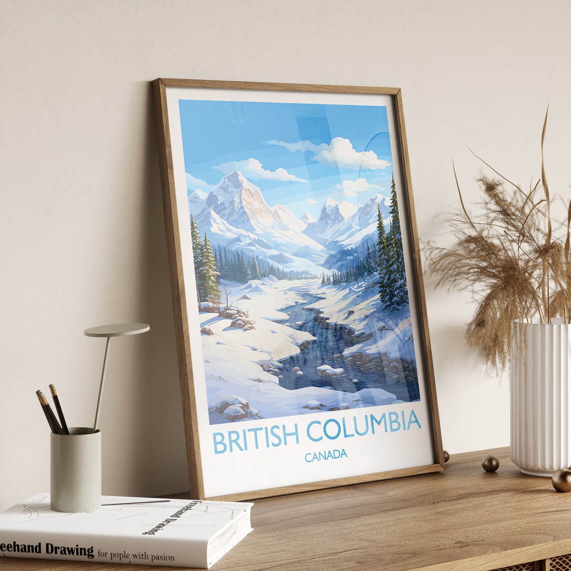 British Columbia Wall Art Travel Poster Travel Print Of British Columbia British Columbia Art Lovers Gift Canada Winter Art Travel Gift - Image 3