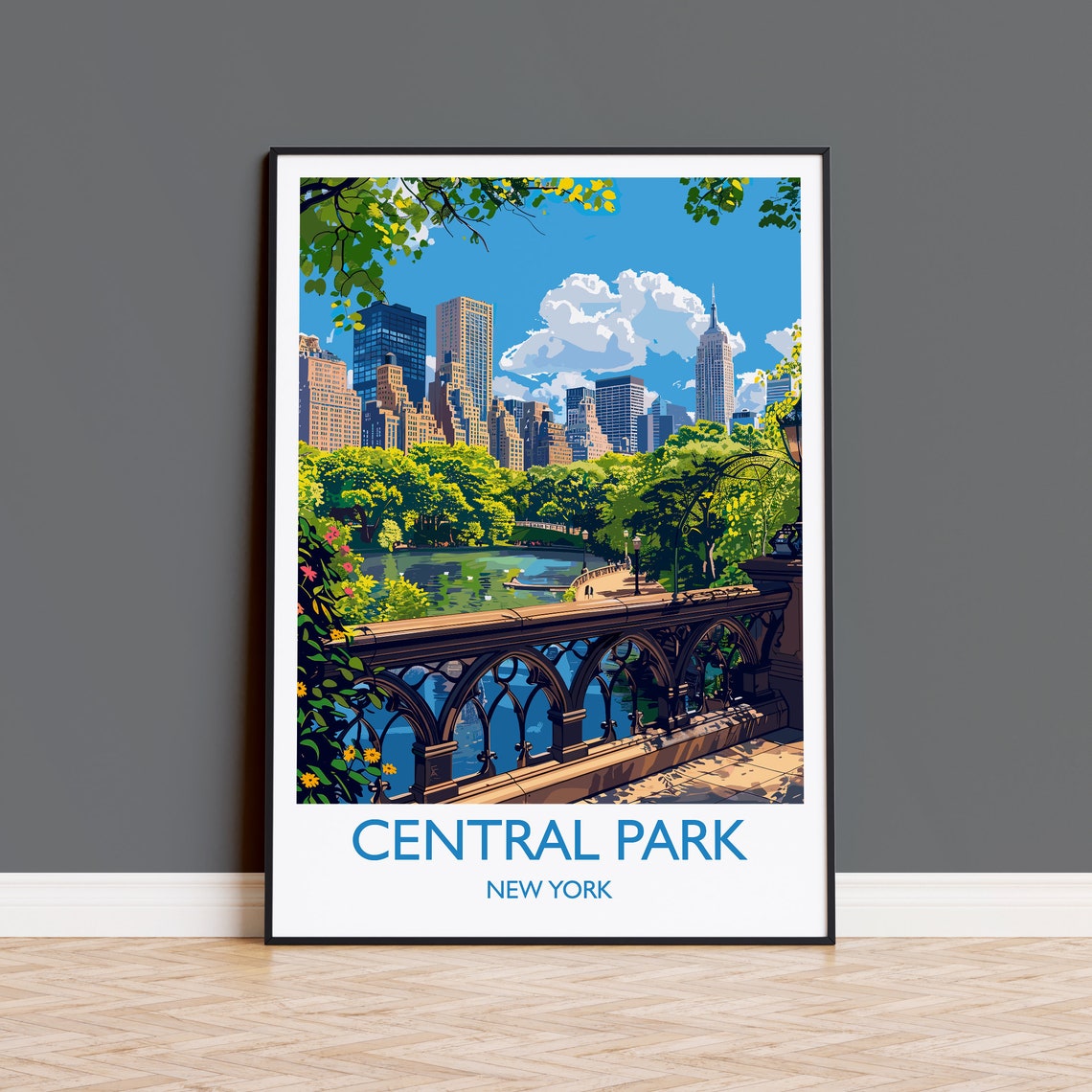 Central Park New York Travel Print Wall Art Travel Poster Of Central Park New York New York Art Lovers Gift Usa Art Gift