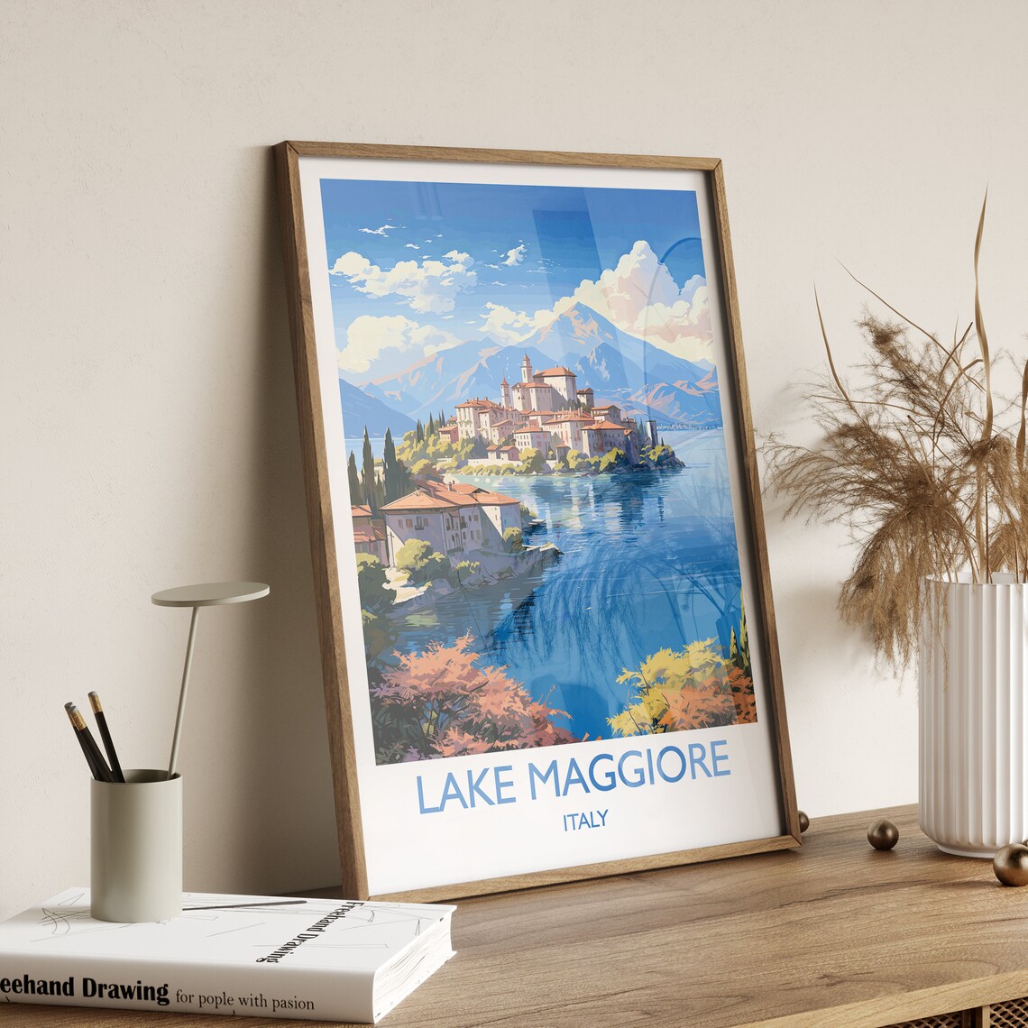 Lake Maggiore Travel Poster, Italy Italian Lakes - Image 2