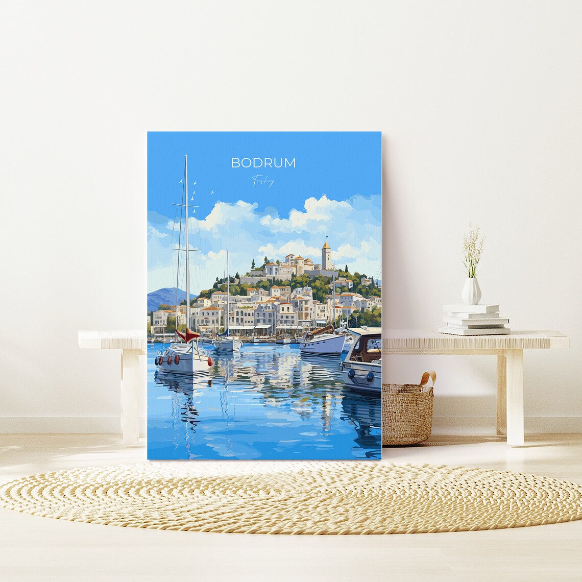 Bodrum Turkey Marina Sailboat Bay Aegean Coast Travel Poster - Image 3