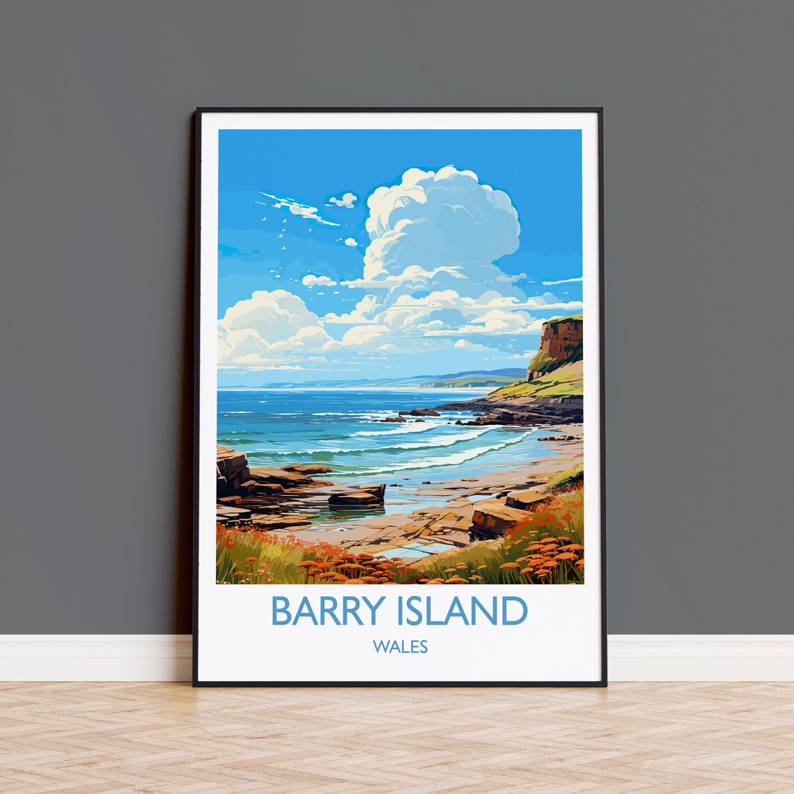 Barry Island Travel Poster, Wales Travel Art
