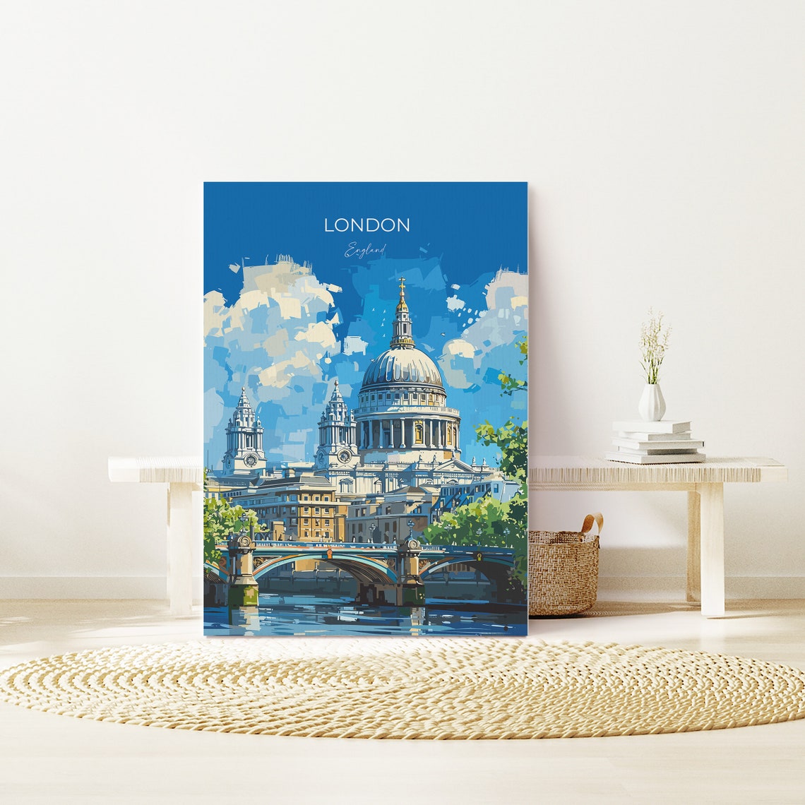 London Travel Poster Wall Art Travel Print Of London London Art Lovers Gift St Pauls Cathedral Art Gift - Image 2