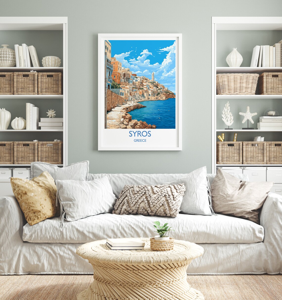Syros Greece Travel Poster, Greek Islands Art Print - Image 4