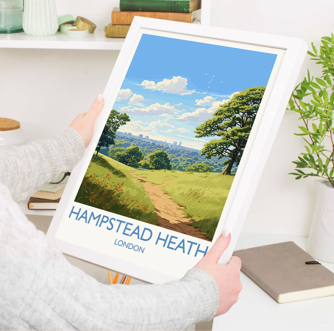 Hampstead Heath Travel Poster, London Landmark - Image 5