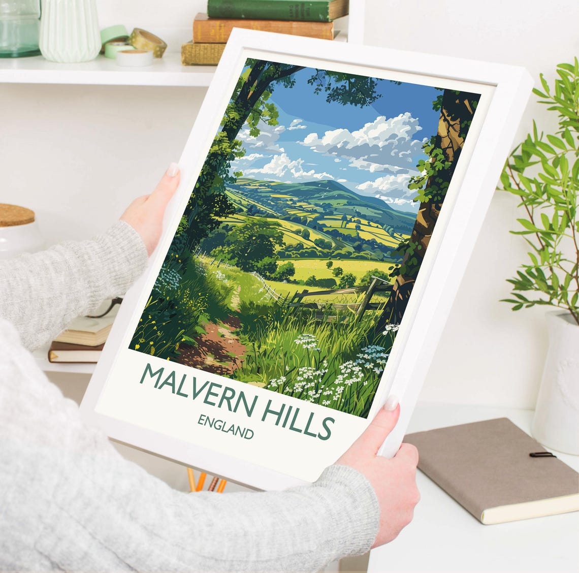 Malvern Hills Woodland Trail Poster With White Border Design - Image 3
