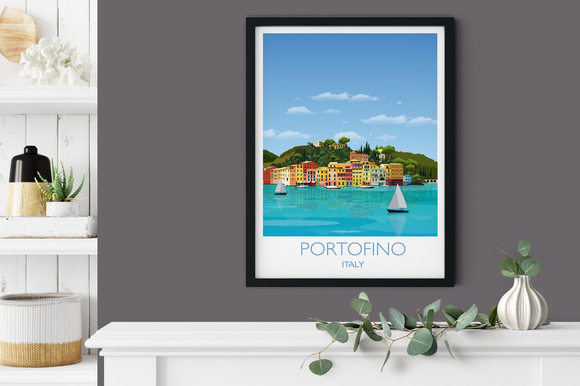Portofino Travel Print Travel Poster Of Portofino Italy Italy Travel Poster - Image 3