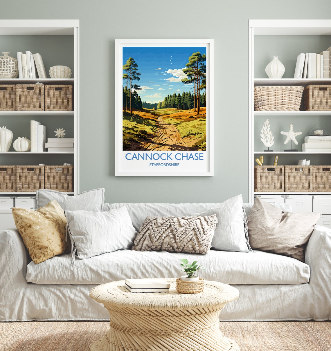 Cannock Chase Staffordshire Woodland Path Pines Vintage Poster - Image 4